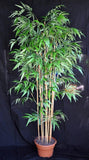 7 Foot Artificial Silk Bamboo Palm Tree Custom Made on Natural Wood