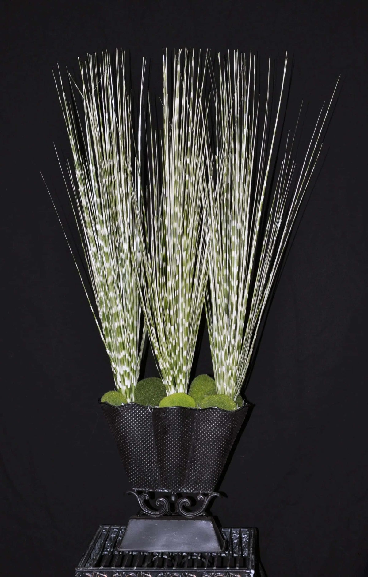 Artificial PVC Zebra Grass Arranged in Metal Container Silk Plants Canada