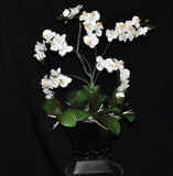 Artificial Silk All White Orchid Arrangement in Metal Container Silk Plants Canada