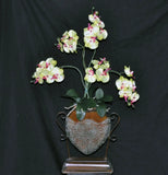 Artificial Silk Yellow Orchid Arrangement in Metal Container Silk Plants Canada