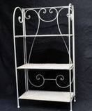 Metal Wicker Stand with 3 Shelves White Wash Silk Plants Canada